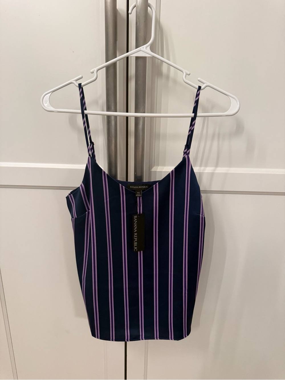 NWT Banana Republic Navy & Purple Striped Cami Top